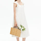 White Lace Patchwork Vest Dress