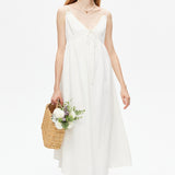 White V-neck Spaghetti Strap Dress