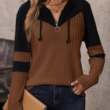 Colorblock Knit Hoodie