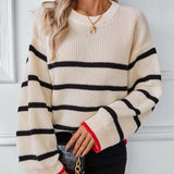 Contrast Trim Striped Knit