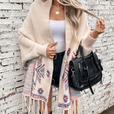 Geo Pop Fringe Cardigan Shawl