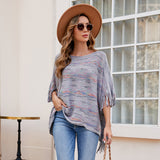 Fringed Mélange Knit Wrap