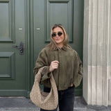 Suede Collared Flight Jacket