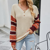 Retro Stripe Henley Sweater