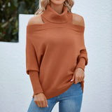 Off-Shoulder Turtleneck Knit
