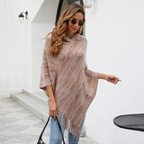 Striped Hooded Knit Wrap