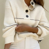 Oversized Striped Turtleneck Sweater