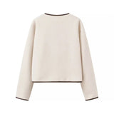Color-block Round-neck Coat