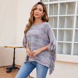 Fringed Mélange Knit Wrap