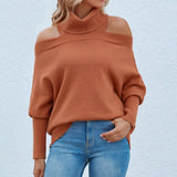 Off-Shoulder Turtleneck Knit