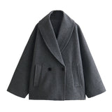 Street Style Mixed Fabric Coat
