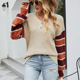 Retro Stripe Henley Sweater