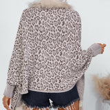 Leopard Fringe Faux Fur Cape