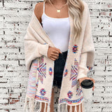 Geo Pop Fringe Cardigan Shawl