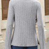 Essential Long-Sleeve Crewneck Knit Top