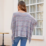 Fringed Mélange Knit Wrap