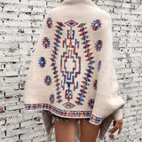 Geo Pop Fringe Cardigan Shawl