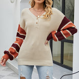 Retro Stripe Henley Sweater