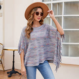Fringed Mélange Knit Wrap