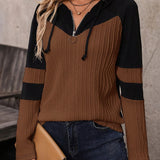 Colorblock Knit Hoodie