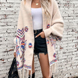 Geo Pop Fringe Cardigan Shawl