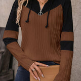 Colorblock Knit Hoodie