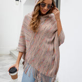 Striped Hooded Knit Wrap