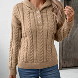 Chunky Cable-Knit Hooded Sweater