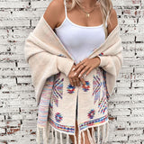 Geo Pop Fringe Cardigan Shawl