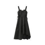 Black Strap Waist Cinching Dress