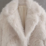 Long faux fake fur coat