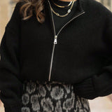 Zipper Knitted Pilot Jacket