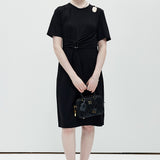 Round Neck Short Sleeved Dress