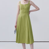 Waist Strap Dress with Knitted Cardigan