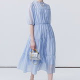 Round neck short sleeved dress