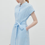 Collar Vertical Stripe Dress