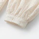 Lace Up Hollow Jacquard Dress