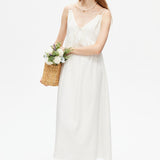 White V-neck Spaghetti Strap Dress