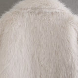 Long faux fake fur coat