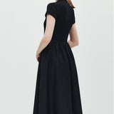 Half High Collar Patchwork Dress