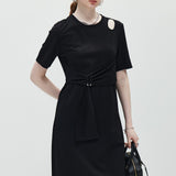 Round Neck Short Sleeved Dress