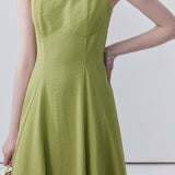 Waist Strap Dress with Knitted Cardigan