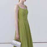 Waist Strap Dress with Knitted Cardigan