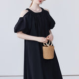 Off Shoulder Short Sleeved Dress