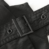 Black Strap Waist Cinching Dress