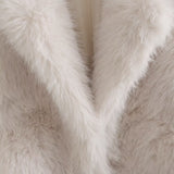 Long faux fake fur coat