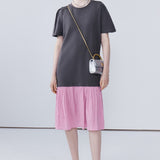 Splicing Straight Tube Long Skirt