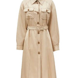 Loose Collar Split Trench Coat - BOOGOO