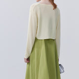 Waist Strap Dress with Knitted Cardigan