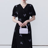 V-Neck Bubble Sleeve Dress